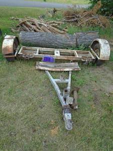 Home made car tow dolly. Well used. No straps. No title.  needs tires, For parts or repair. has been towed . As shown.