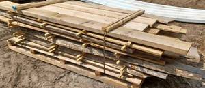 Stack of Rough Sawed Lumber in 4-foot to 12-foot Lengths, 34-inch to 2.5-inches Thick, Mostly Oak, Some Maple