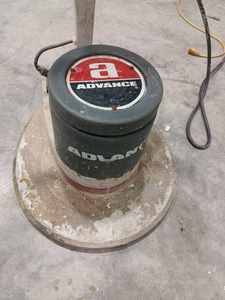 Advance Pacesetter 20 Floor Machine with Pad Driver and Assorted Pads  (Machine Needs Repair)