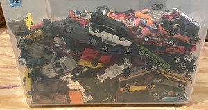 lot 36A image: Bin of Cars, Trucks and More