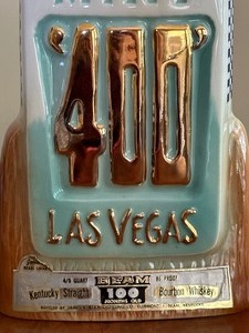 lot 33 image: Collectible Jim Beam Del Webbs 400 Mint Las Vegas Decanter Bottle