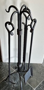 lot 48 image: Vintage Metal Fireplace Tool Set