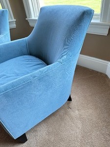 lot 49 image: Pair of Crate and Barrel Upholstered Armchairs