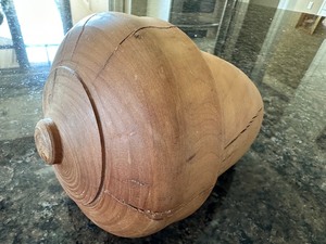 lot 57 image: Carved Wooden Acorn Figurine