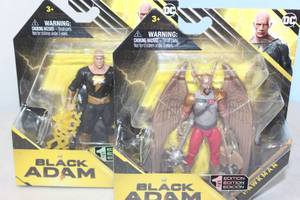 NEW - 2PC - DC Comics Black Adam 1st Edition 4 Action Figure - Hawkman and DC Comics Black Adam 1st Edition 4 Action Figure - Black Adam
