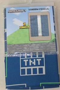 NEW - Minecraft Window Drape Curtain Childs Bedroom Panels Pair 82 x 63 NIP MSRP $20.00