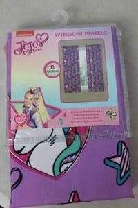 NEW - Jojo Siwa Window Drape Curtain Childs Bedroom Panels Pair 82 x 63 NIP MSRP $20.00