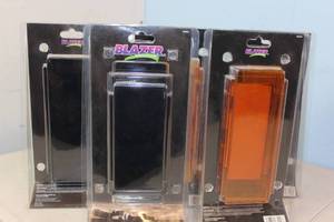 5 Blazer International Amber Black Search Light Covers New