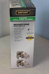 NEW - Defiant Brandywine Stainless Steel HallCloset Door Knob (2-Pack) 050134004870 MSRP $18.00