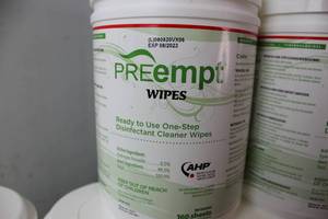 12 Canisters of Preempt Wipes - One Step Disinfectant Cleaner Wipes - Fungicidal