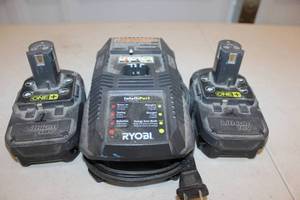lot 27 image: 2 X Ryobi Batteries & Charger