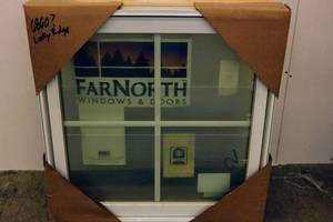 lot 66 image: NEW - Far North Aluminum Clad Fixed Unit Window 28 x 28 6 916ths Jam