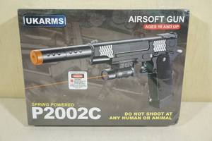 lot 33 image: UKArms P2002C Spring Powered Airsoft Pistol with Laser