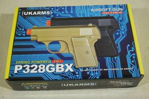 lot 35 image: UKArms P328GBX Spring Powered 2-In-1 Airsoft Pistols