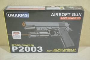 lot 36 image: UKArms P2003 Spring Powered Airsoft Pistol with Laser