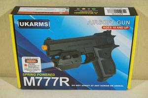 lot 37 image: UKArms M777R Spring Powered Airsoft Pistol with Laser