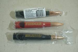 lot 90 image: 3 Novelty Lucky Shot 50 Cal Beer Openers