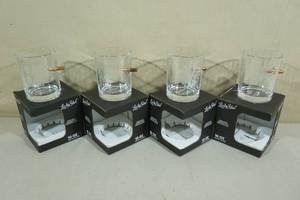 lot 97 image: 4 Lucky Shot 10oz Etched Rocks Glasses with Bullet