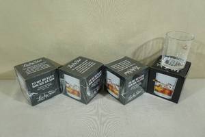 lot 98 image: Set of 4 Lucky Shot 10oz Etched Rocks Glasses with Bullet - Iwo Jima
