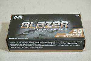 lot 106 image: 50 CCI Blazer Brass 9mm Luger 115 Gr FMJ Ammo