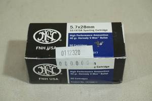 lot 112 image: 50 FNH 5.7 x 28mm 40 Gr Hornady V-Max Ammo