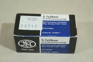 lot 113 image: 50 FNH 5.7 x 28mm 40 Gr Hornady V-Max Ammo
