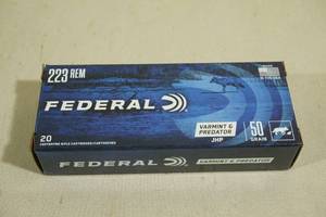 lot 119 image: 20 Federal .223 Rem Varmint & Predator 50 Gr JHP Ammo
