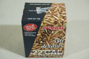 lot 120 image: 550 Federal .22 LR 36 Gr CP HP Ammo