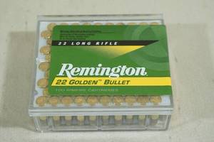 lot 122 image: 100 Remington Golden Bullet .22 LR PRN Ammo