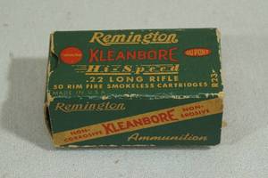 lot 125 image: 50 Vintage Remington Kleanbore HS .22 LR HP Ammo