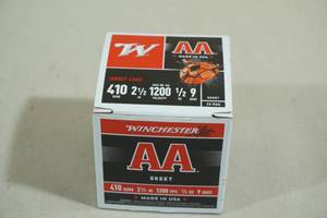 lot 131 image: 25 Winchester AA Skeet .410 Gauge 2-12 9 Shot Shotshells