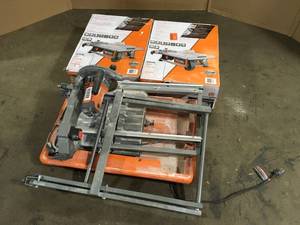 lot 14 image: Lot of Assorted Tile Saw Cutters and Table Saw Tables Various Models and Conditions Customer Returns See Pictures