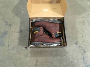 lot 37 image: DEWALT Mens Axle Waterproof 6 Work Boots - Soft Toe - Walnut Pitstop Size 12(M)    Customer Returns See Pictures