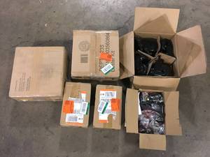 lot 47 image: Husky 4 in. Caster Kit for Heavy Duty Welded Steel Garage Base Cabinets   Customer Returns See Pictures