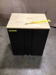 Husky Heavy Duty Welded 20-Gauge Steel 2-Door Garage Base Cabinet in Black (28 in. W x 32 in. H x 21.5 in. D)   Customer Returns See Pictures