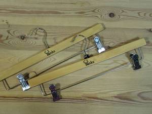 lot 97 image: Lot of 80 Wood Pant Hangers