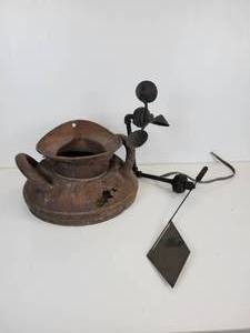 lot 499 image: Anemometer and Cream Can Planter