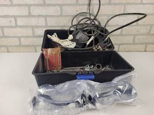 lot 34 image: Assorted Combination Wrenches, Sockets and More in Tool Box