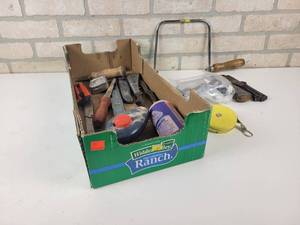 lot 35 image: Coping Saw, Chalk Line, Hacksaw, Putty Knives, Tape Measures and More