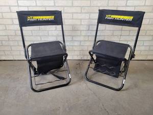 lot 43 image: (2) HT Fish Hunter Folding Ice Fishing Chairs - NO SHIPPING