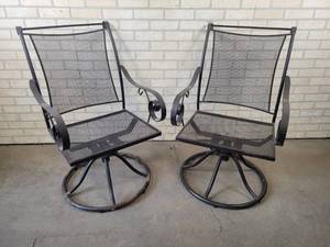 lot 46 image: (2) Steel Patio Chairs - NO SHIPPING