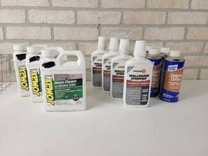 lot 49 image: (3) 1-Quart Zinsser House Cleaner, (4) 1-Pint Zinsser Wallpaper Stripper and (4) 1-Pint Kleen Strip Japan Drier - NO SHIPPING