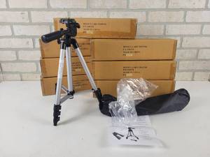 lot 58 image: (8) New Binoculars Tripods - Part No. 59875T - Height is from 14 to 36 Tall