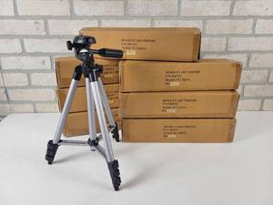 lot 60 image: (7) New Binoculars Tripods - Part No. 59875T - Height is from 14 to 36 Tall