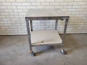 lot 69 image: Rolling Stainless Steel Shop Cart - NO SHIPPING