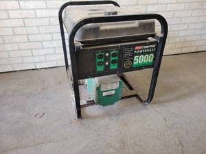 lot 70 image: Coleman Powermate 120240V 5000W Gas Generator - Motor Pulls Over - NO SHIPPING