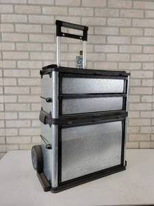 lot 78 image: Galvanized Portable Tool Chest - NO SHIPPING