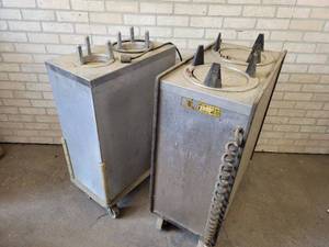 lot 100 image: (2) Commercial Stainless Steel Plate Warmers - For 9 & 5 Plates - NO SHIPPING