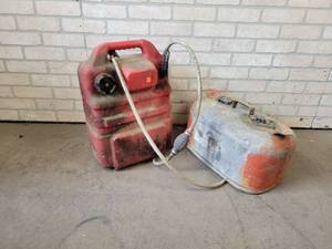 lot 101 image: (2) Marine Fuel Tanks - (1) Poly and (1) Steel - NO SHIPPING