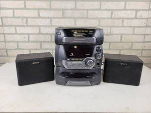 lot 114 image: Panasonic RadioCDTape Player and SONY Speakers - tested and Radio Works - NO SHIPPING